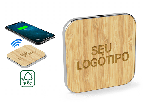 Savanna - Carregadores Sem Fios Bamboo Personalizados Savanna - Carregadores Sem Fios Bamboo Personalizados