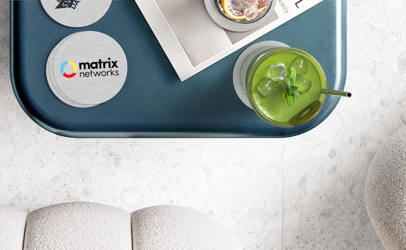 Disc - Bases para copos em alumínio com logótipo gallery thumbnail