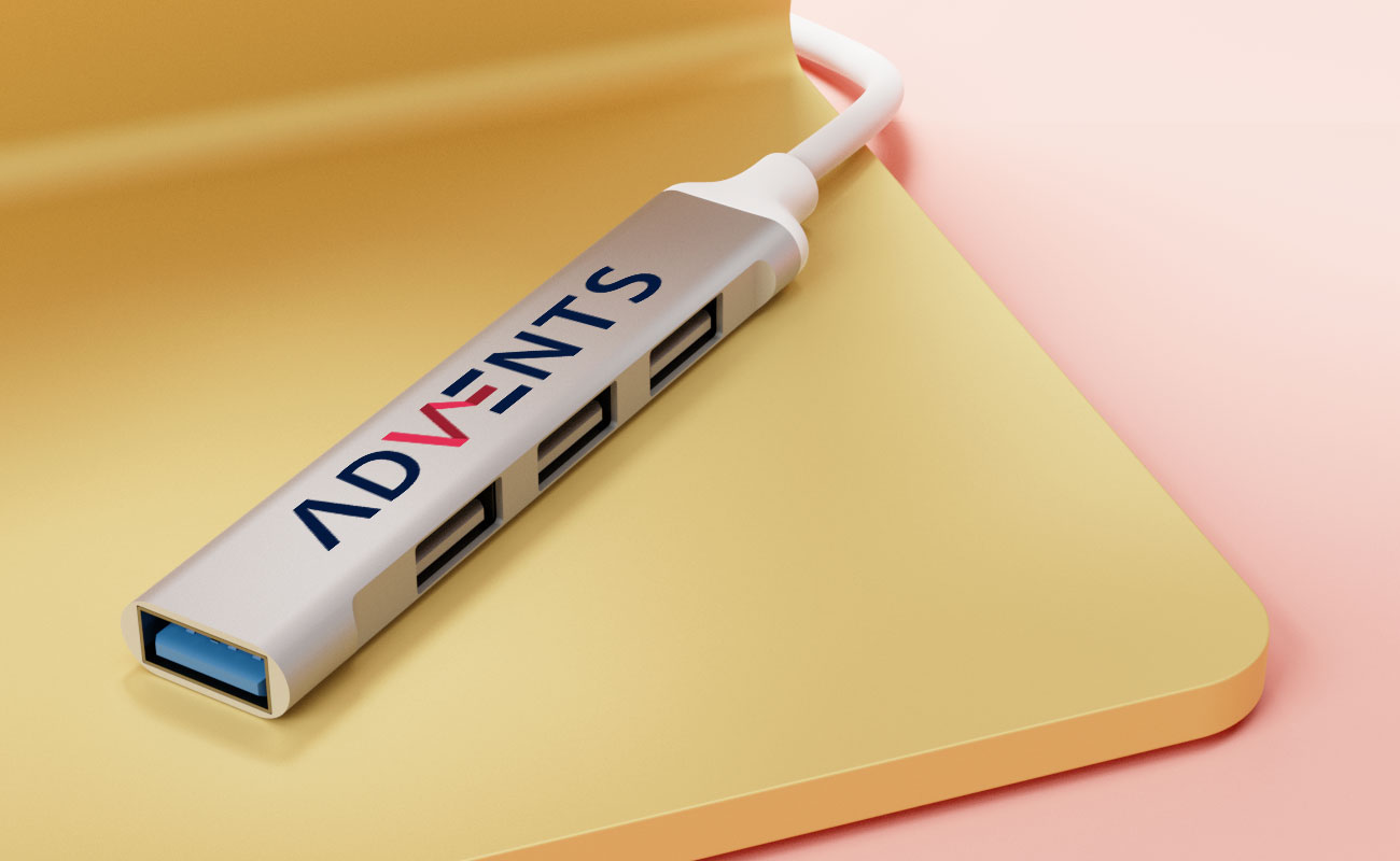 Expand - Desktop USB Hub com Logo gallery thumbnail