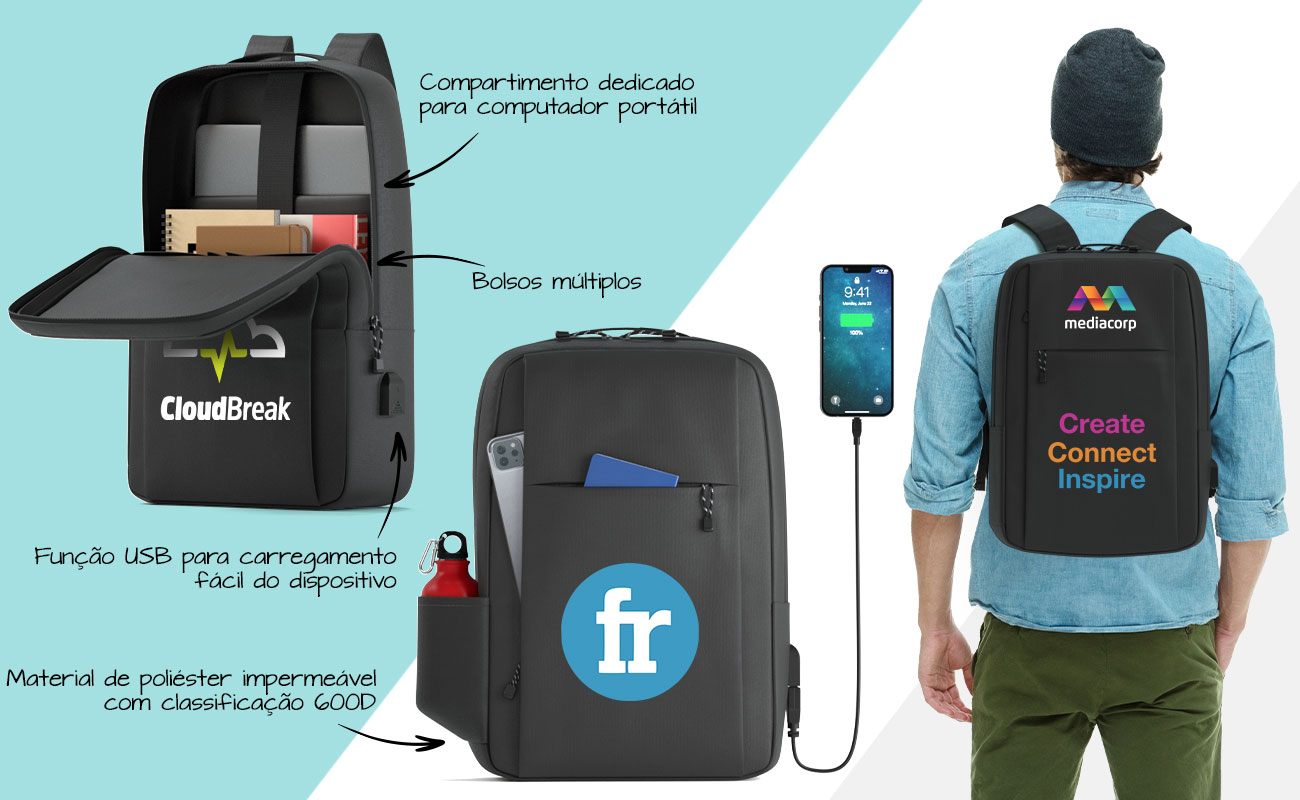 Horizon - Mochilas para computadores portáteis promocionais com logo