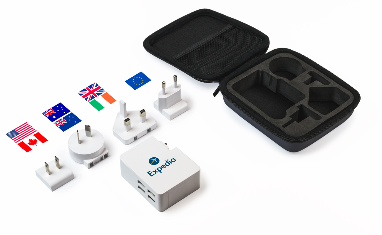Latitude - Carregadores Viagem USB Personalizaveis