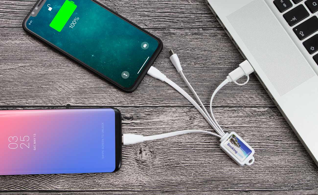 Multi - Cabo USB Octopus com Logo gallery thumbnail