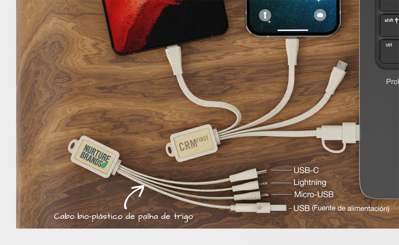Cabo USB Multi Wood