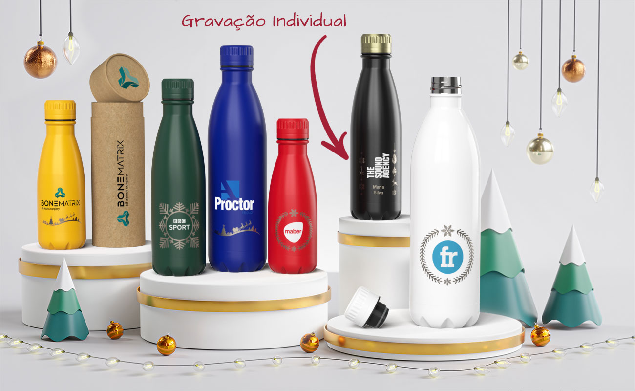 Nova Pure Christmas - Garrafas de água personalizáveis  