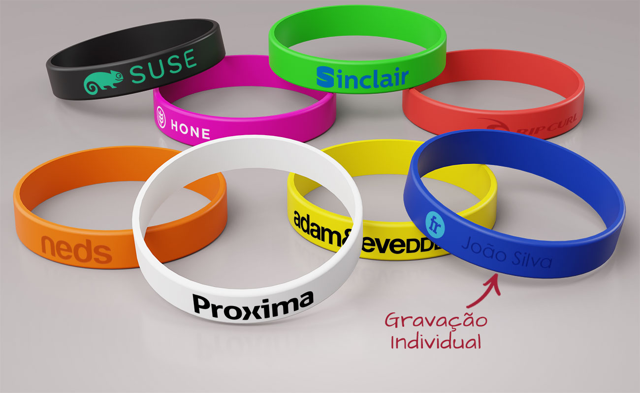 Revo - Pulseiras de silicone promocionais com logo