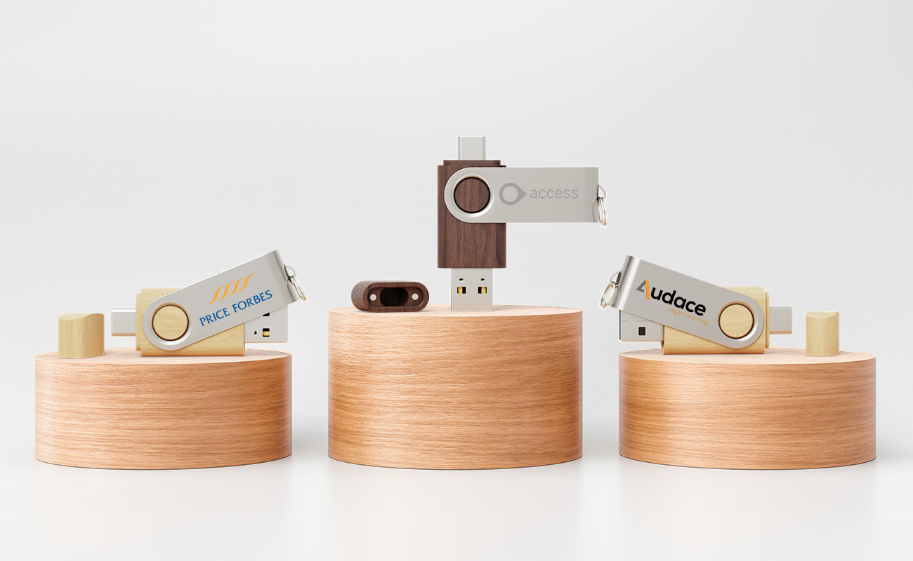 Twister Go Wood - Pen USB-C Personalizada gallery thumbnail