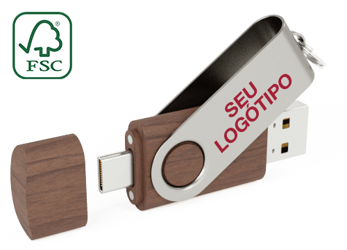Twister Go Wood - Pens com USB-C Personalizadas